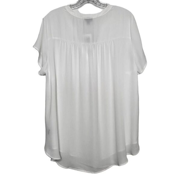 Torrid White Georgette Short Sleeves Blouse Size Large - Picture 7 of 10